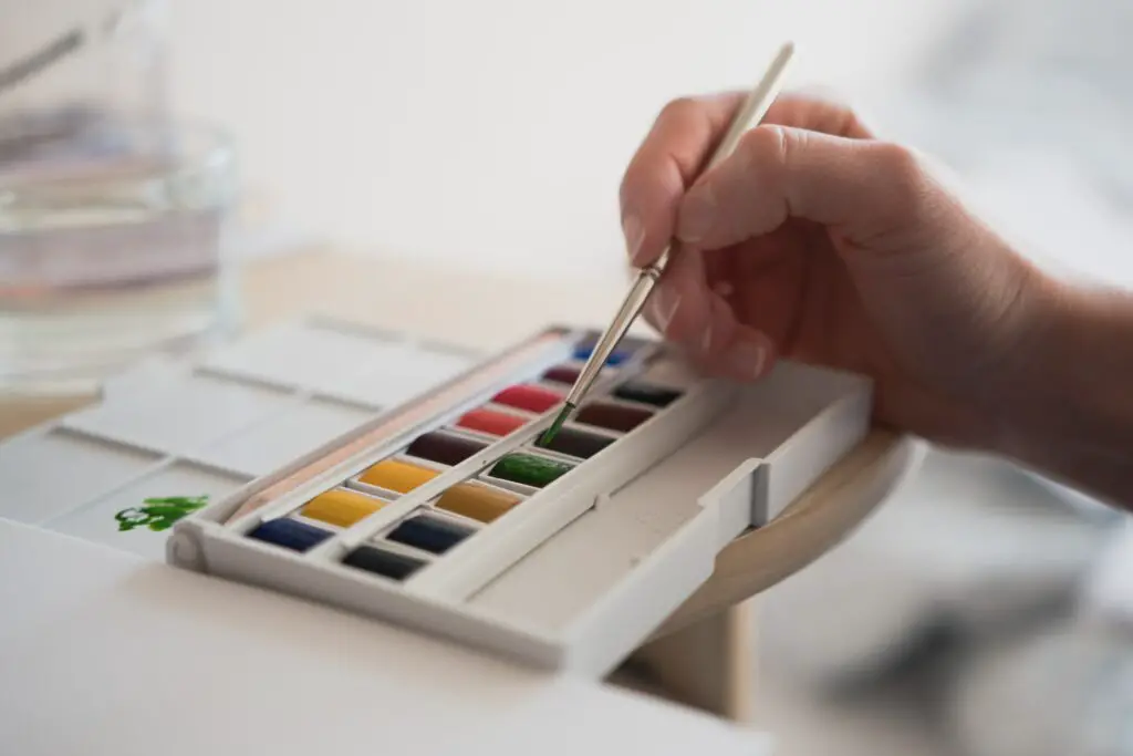 Artist's palette with vibrant oil paints